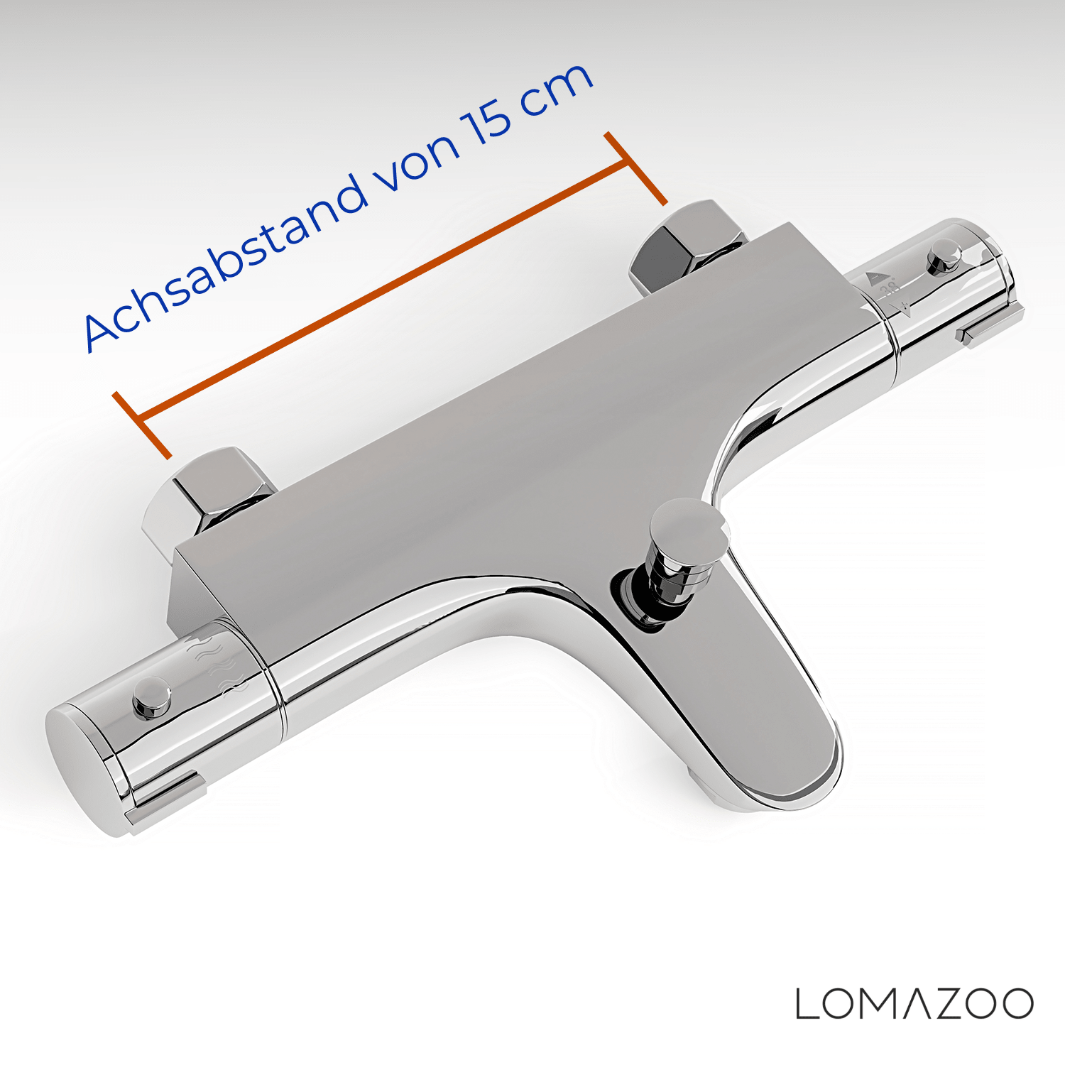 Thermostatische badkraan Chroom - 15cm - lomazoo.com