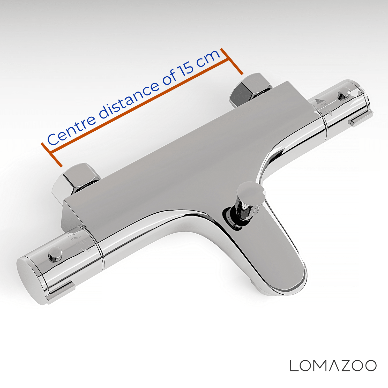 Thermostatische badkraan Chroom - 15cm - lomazoo.com