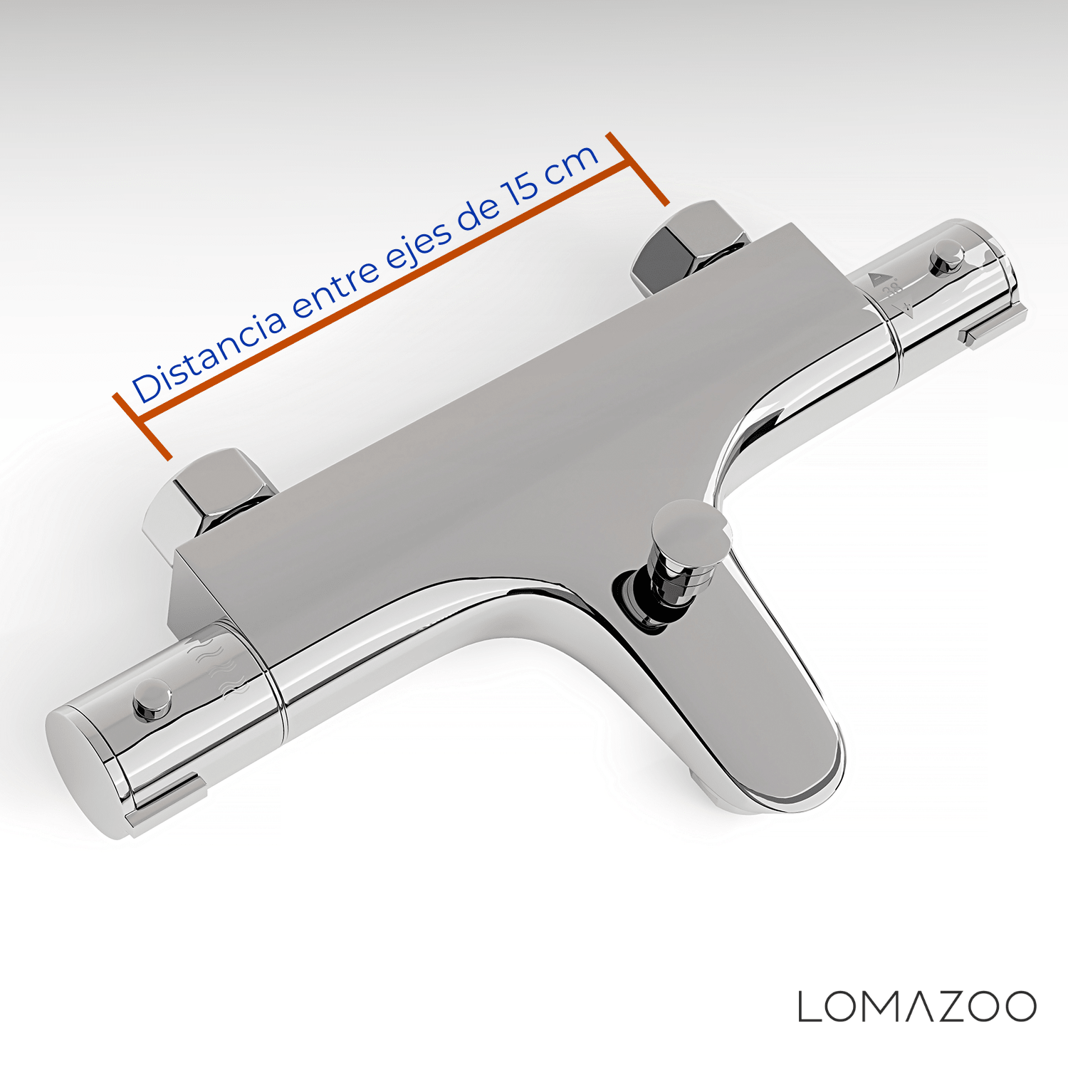 Thermostatische badkraan Chroom - 15cm - lomazoo.com