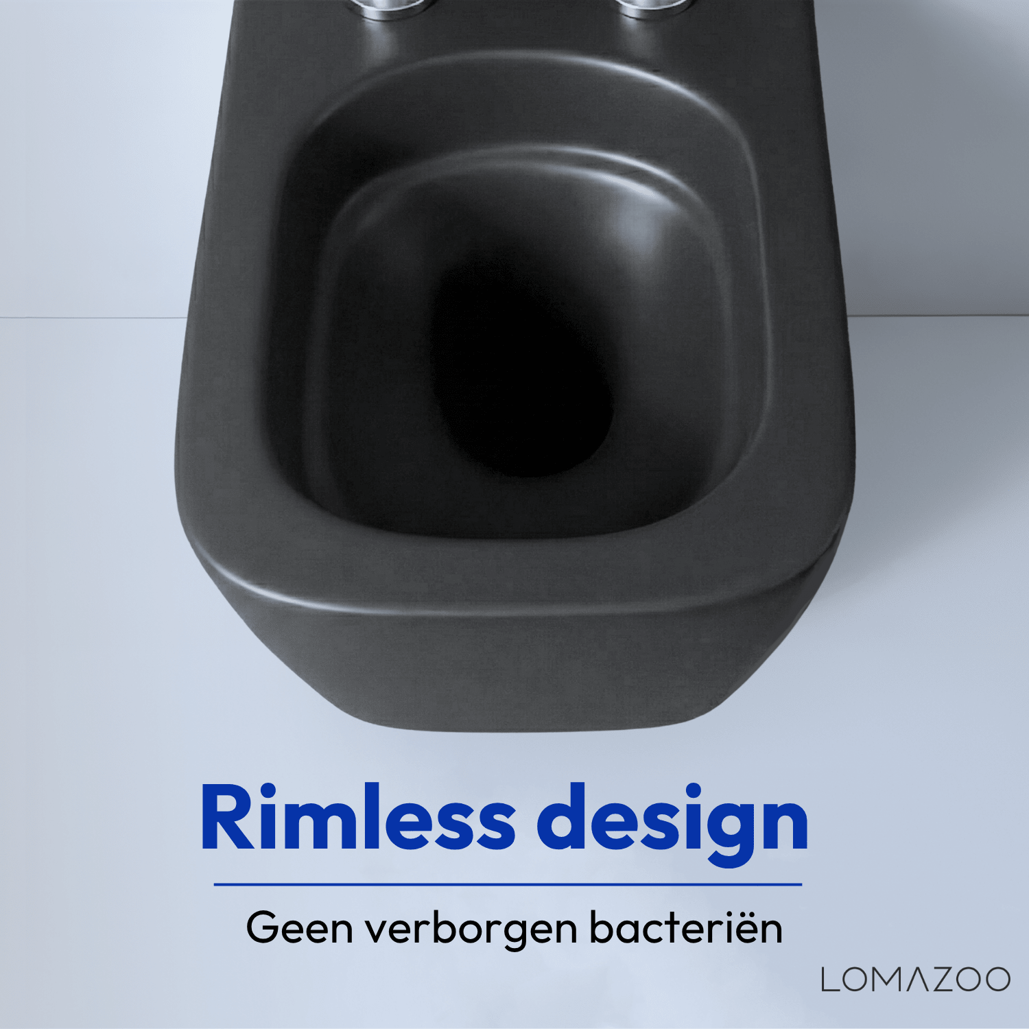 Hangtoilet met Inbouwreservoir - Vierkant Zwart - Drukplaat Vierkant Zwart - Linea - lomazoo.com
