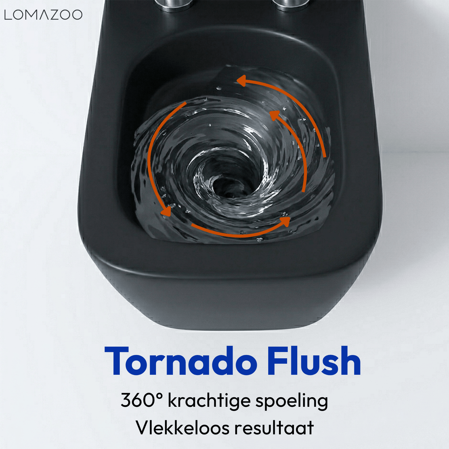 Hangtoilet met Inbouwreservoir - Vierkant Zwart - Drukplaat Rond Gunmetal - Linea - lomazoo.com