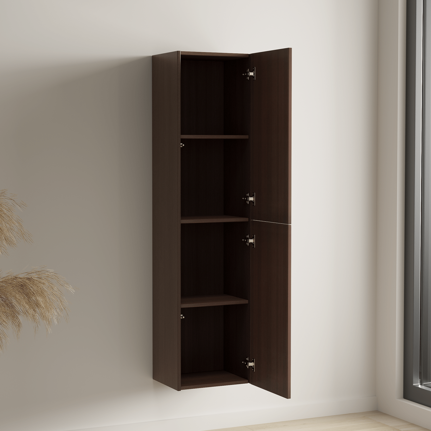 Badmeubelset TROPANI 100 cm - Walnoot - Ribbel front - Waskom Zwart - lomazoo.com