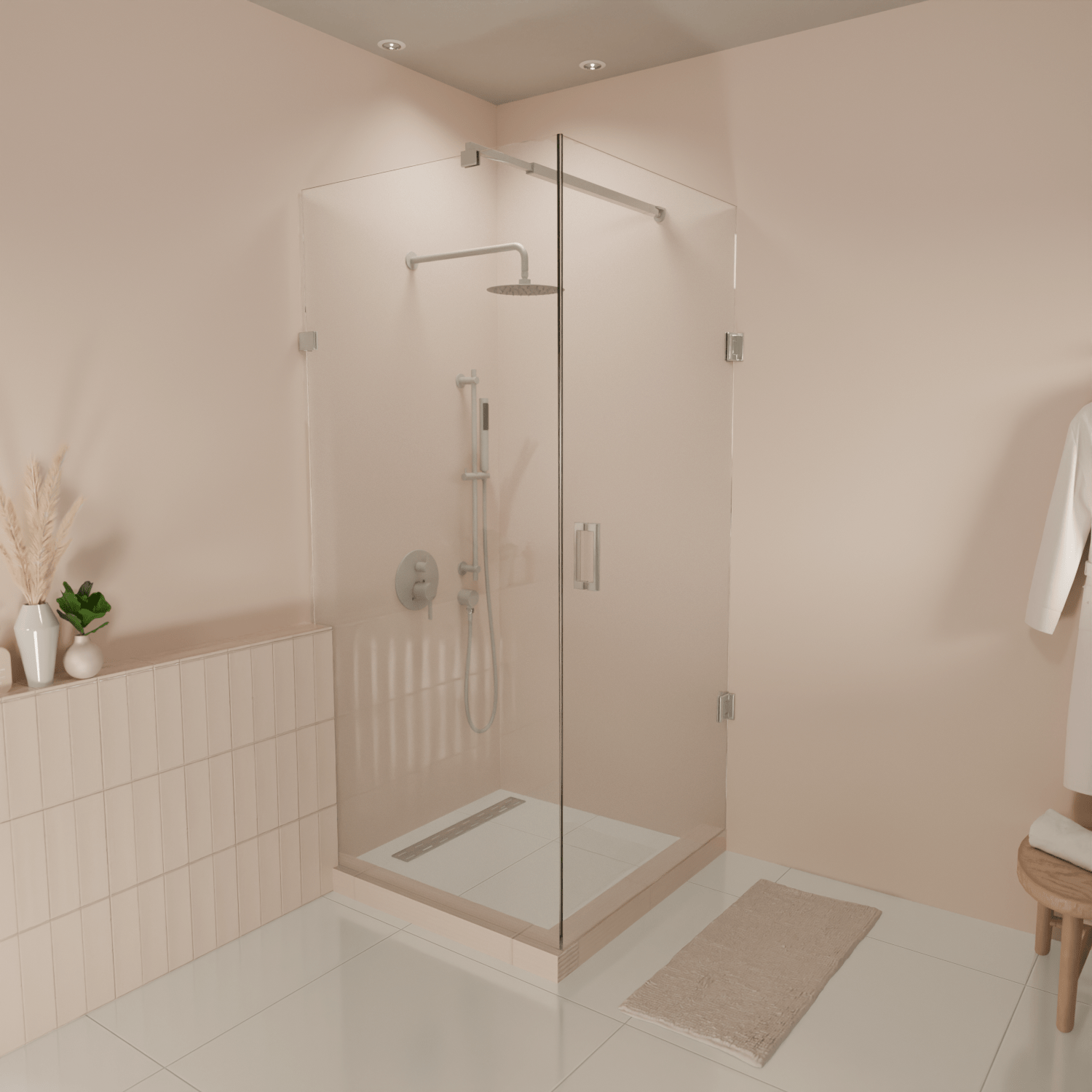 Douchecabine Cali 90 x 90 x 200 cm - Chroom - Nano Coating - Draaideur - lomazoo.com