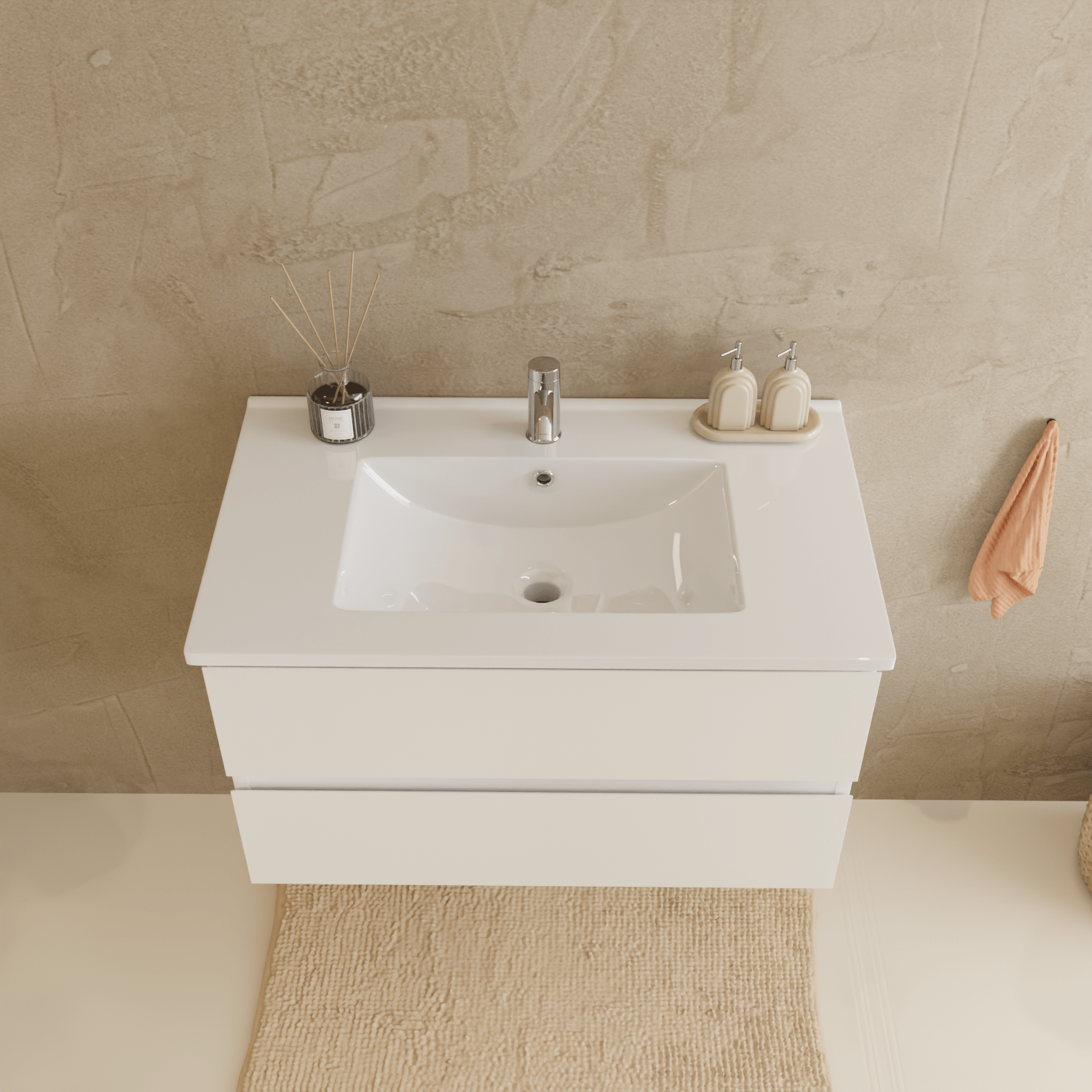 MARENZA Wit - Wastafel Wit - 80cm - lomazoo.com