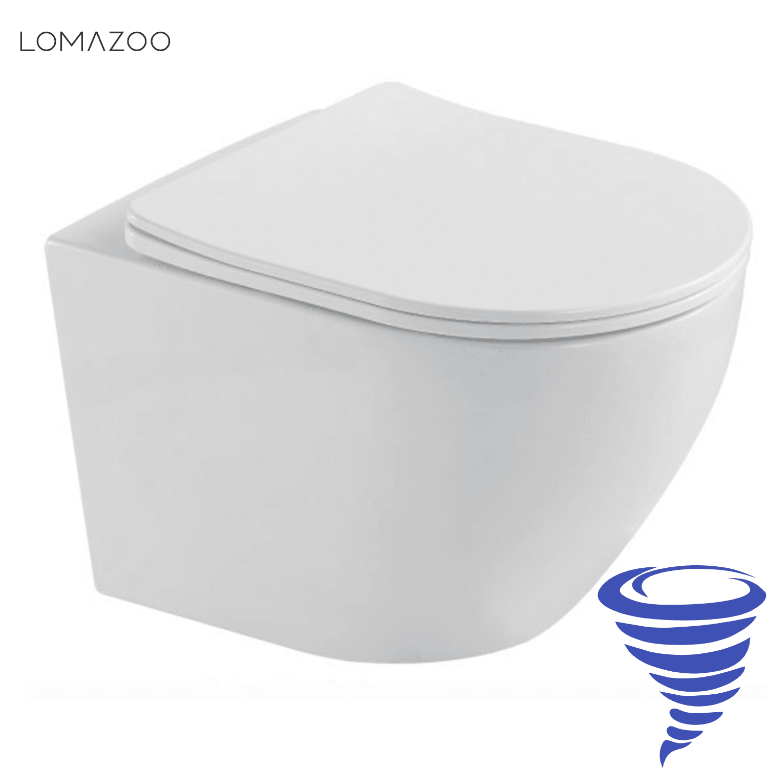 LINEA Hangend Toilet - Wit - Rond - lomazoo.com