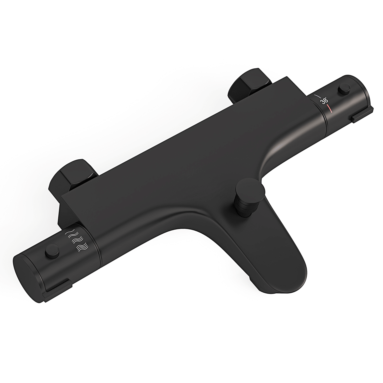 Thermostatische badkraan Mat Zwart - 15cm - lomazoo.com