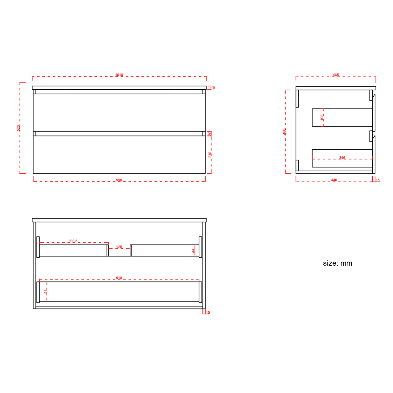Badmeubelset VERONA 100 cm - Met Kolomkast - Warm Eiken - Wastafel Wit