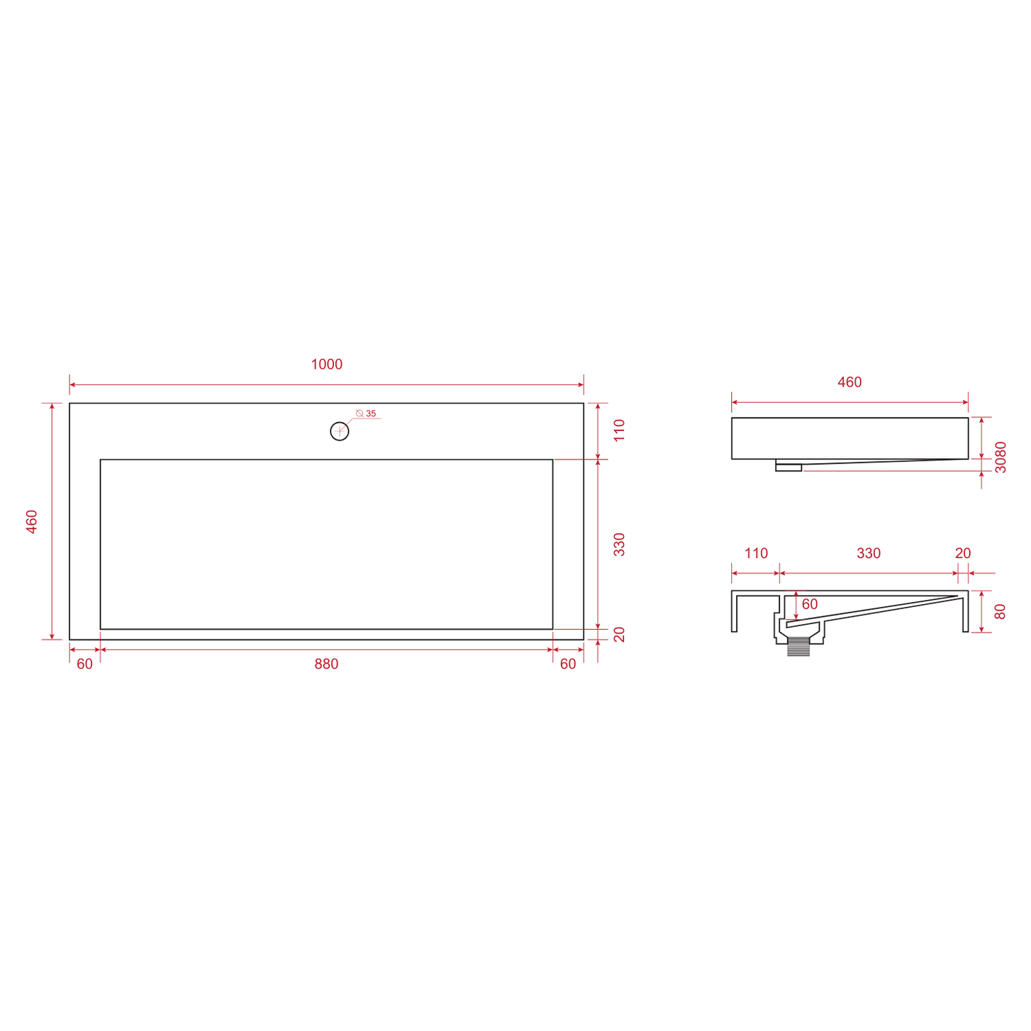 AZURO Mat Zwart - Wastafel Wit - Met Kolomkast - 100cm - lomazoo.com