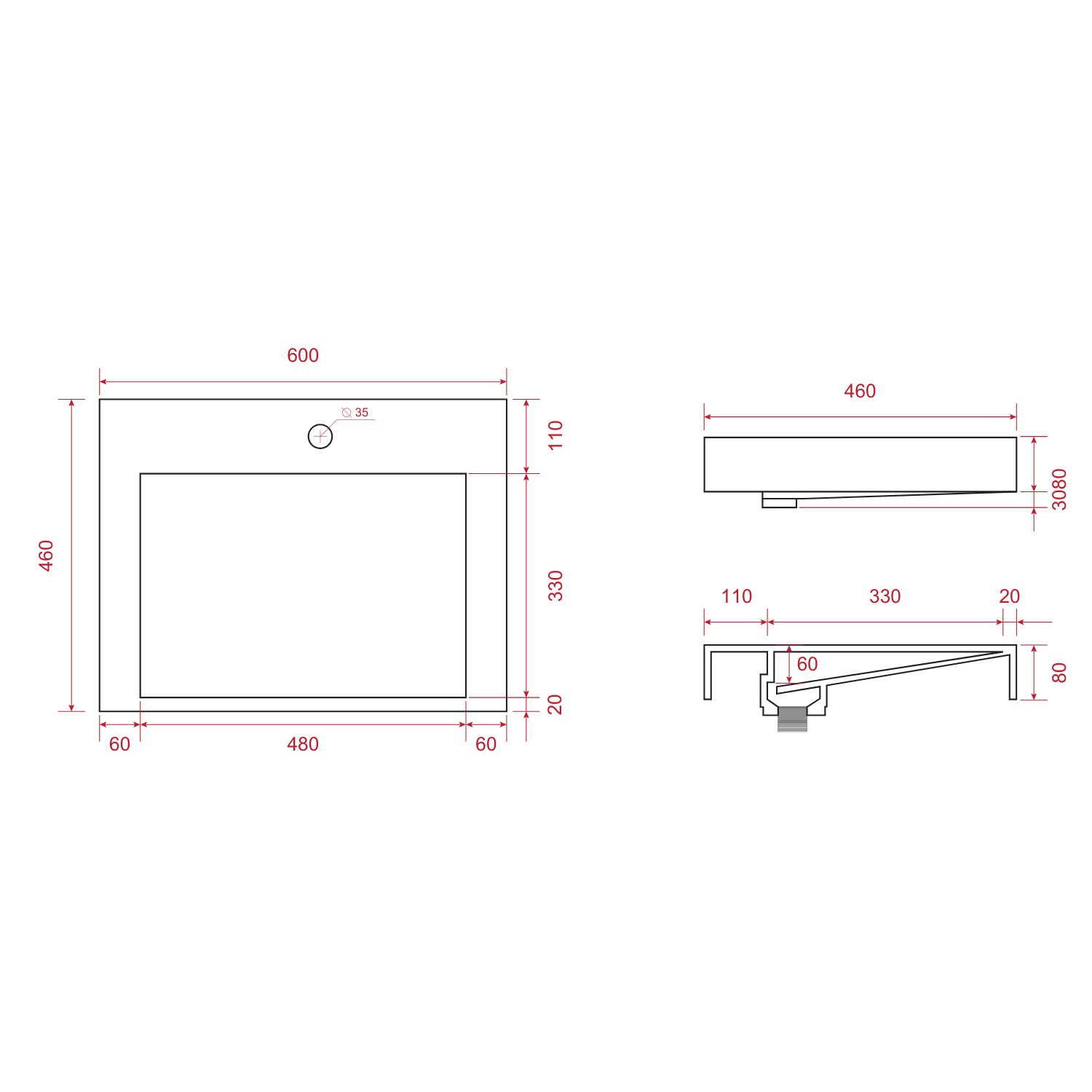 ZARIVO Mat Zwart - Wastafel Wit - 60cm - lomazoo.com