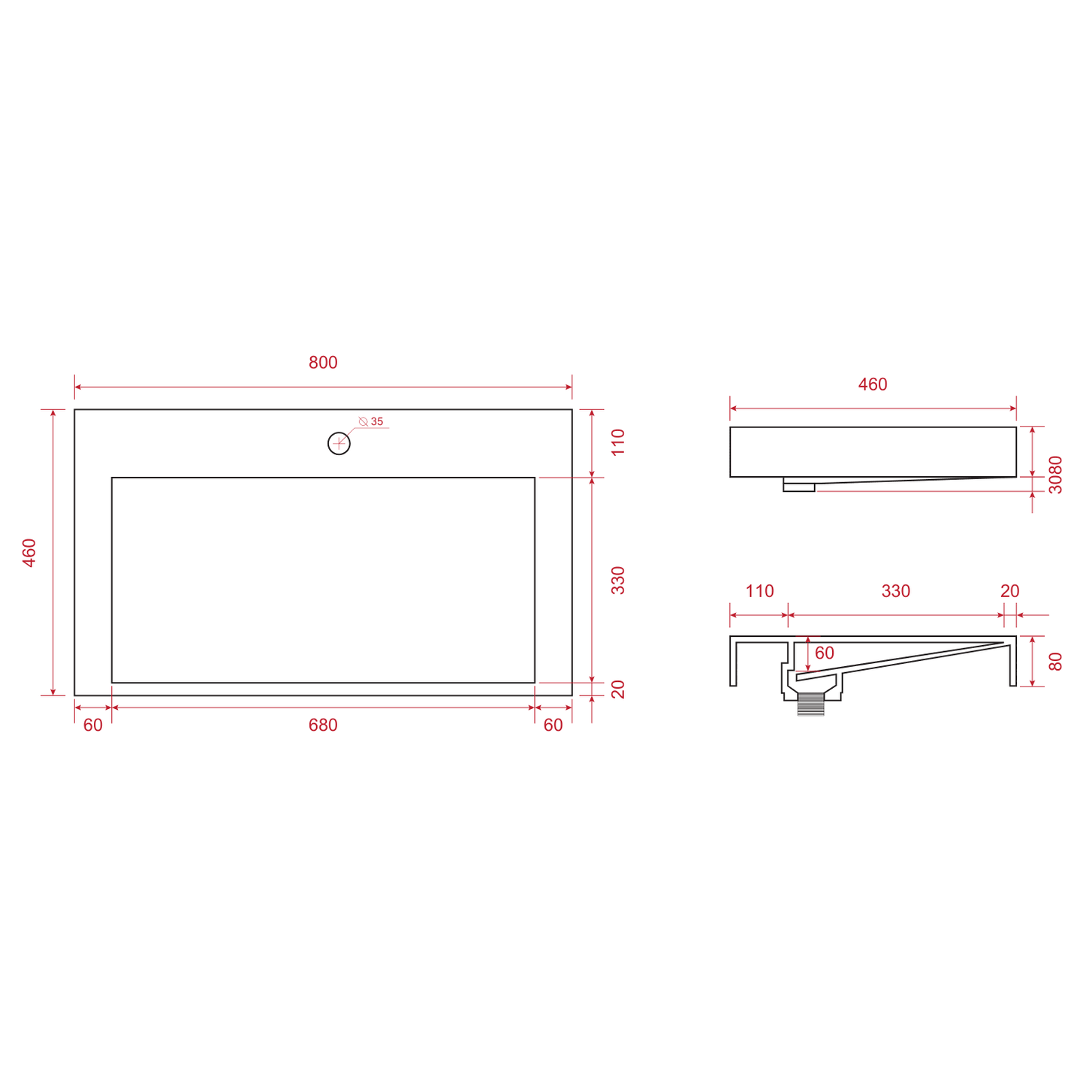 ZARIVO Licht Eiken - Wastafel Wit - 80cm - lomazoo.com