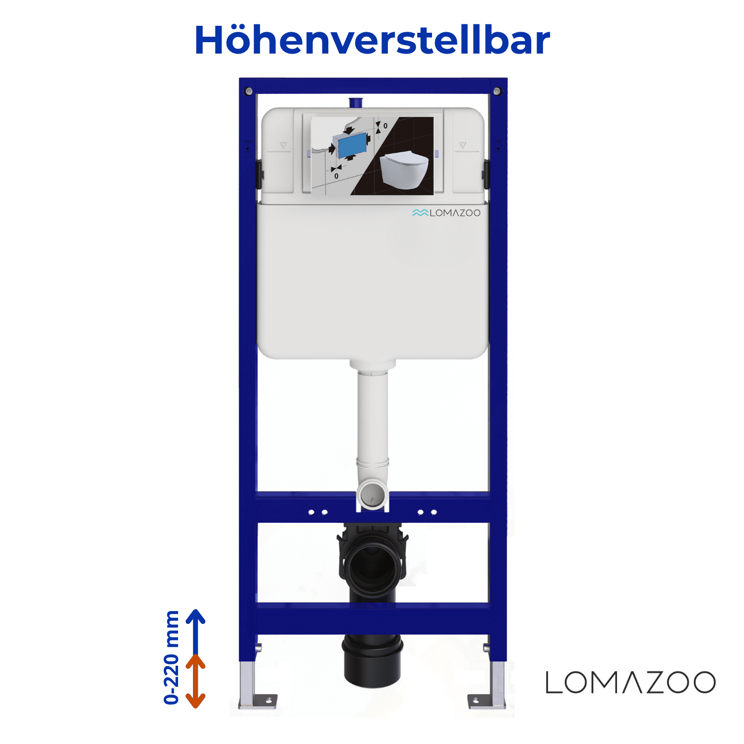 Hangtoilet met Inbouwreservoir - Rond Zwart - Drukplaat Vierkant Zwart - Linea - lomazoo.com