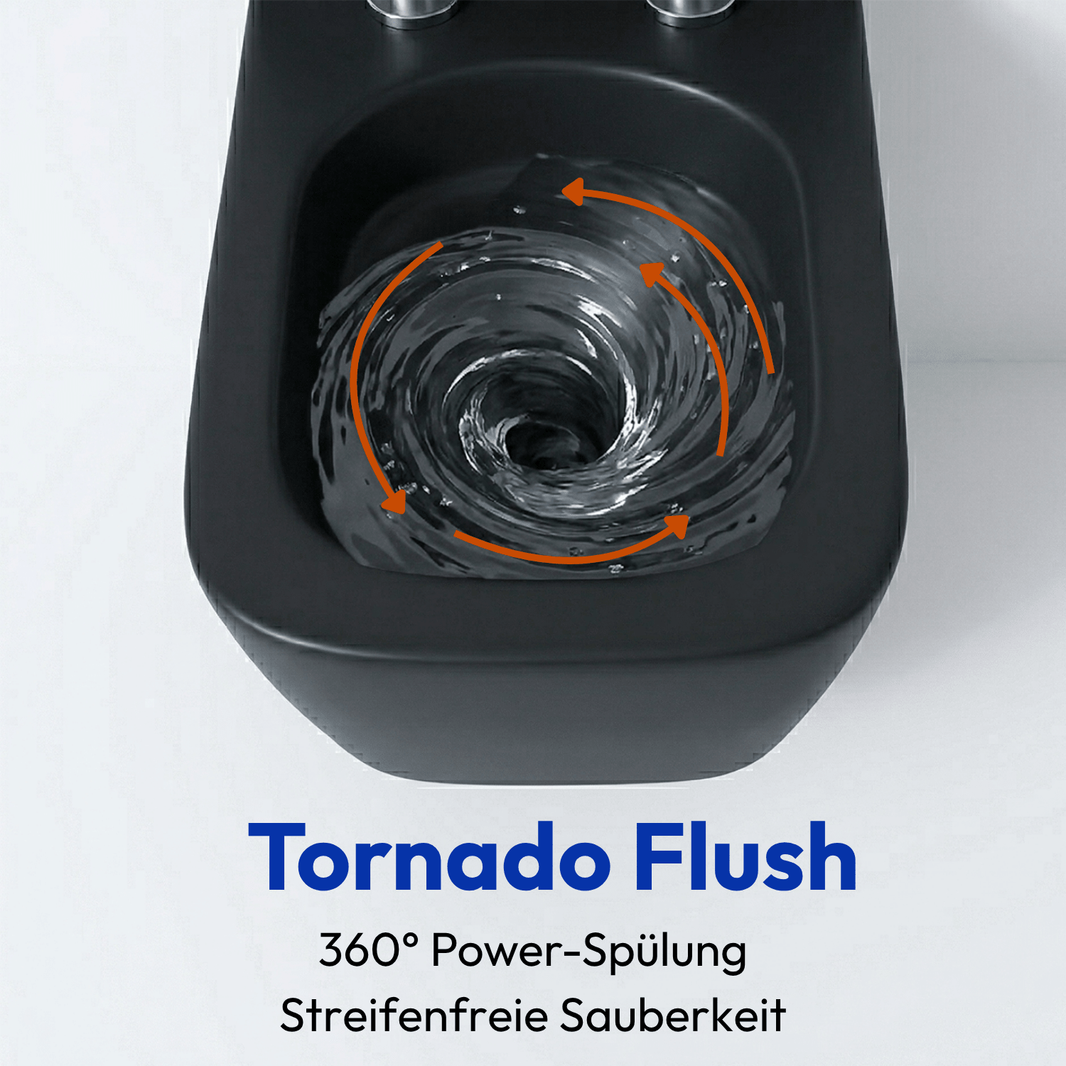 Hangtoilet met Inbouwreservoir - Vierkant Zwart - Drukplaat Rond Goud - Linea - lomazoo.com