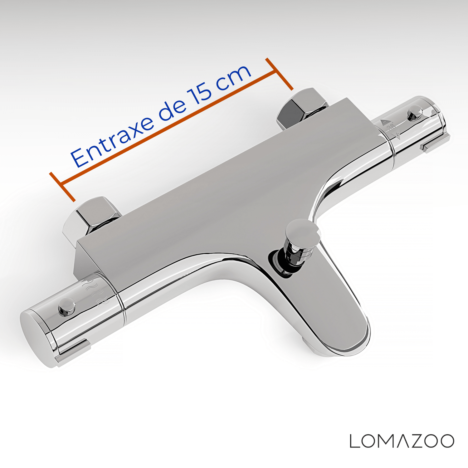 Thermostatische badkraan Chroom - 15cm - lomazoo.com