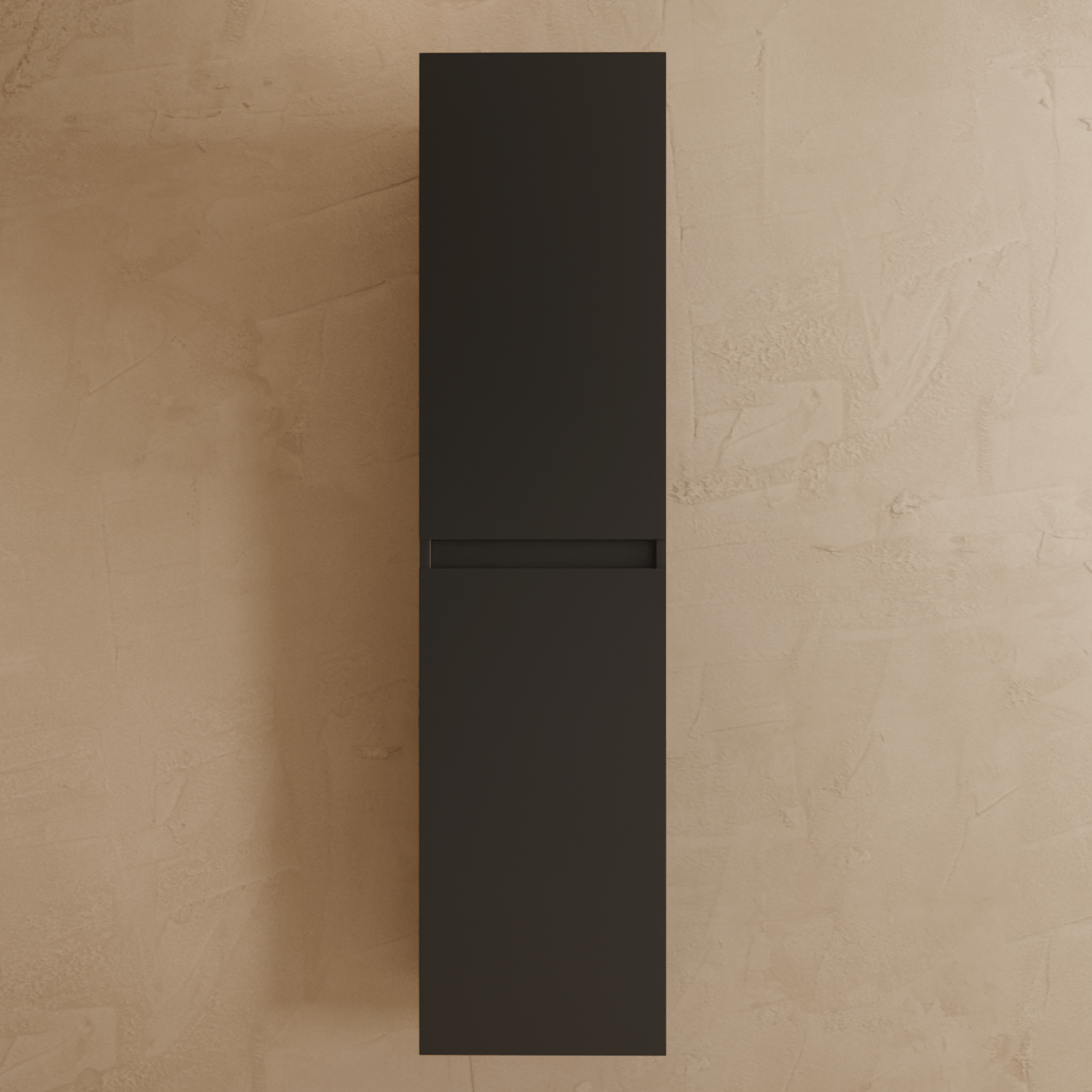 Badmeubelset VERONA 60 cm - Met Kolomkast - Mat Zwart - Wastafel Wit - lomazoo.com