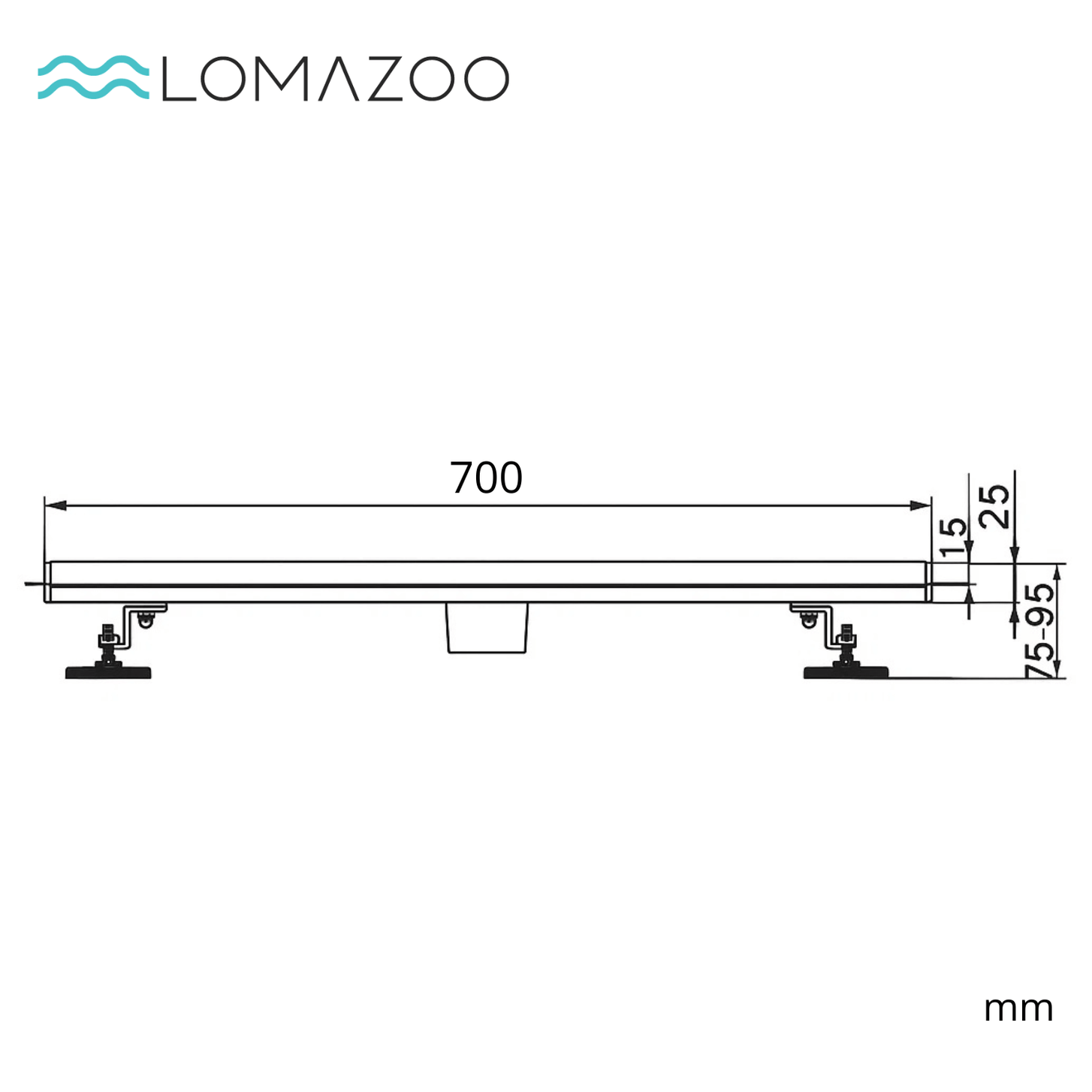 Douchegoot Nilo 70 cm - Goud - lomazoo.com