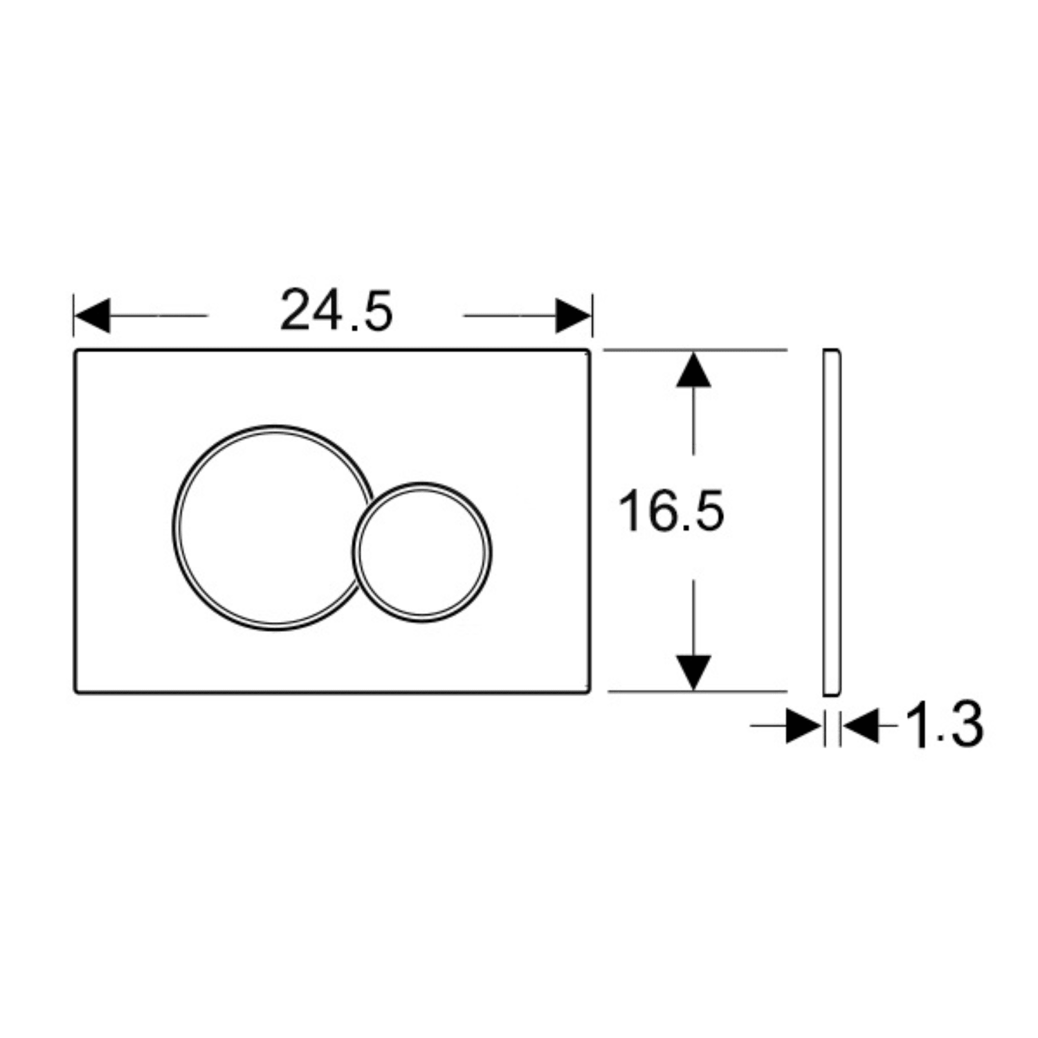Hangtoilet met Inbouwreservoir - Rond Wit - Drukplaat Rond Gunmetal - Linea - lomazoo.com